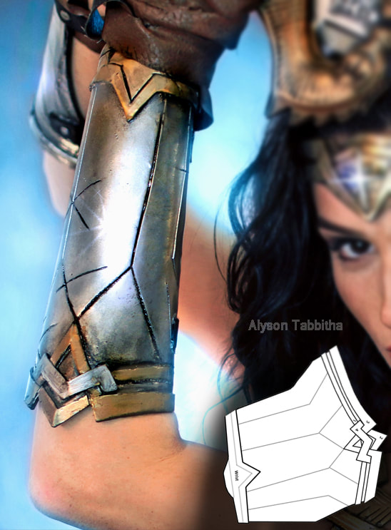 Wonder Woman costume accessories template set